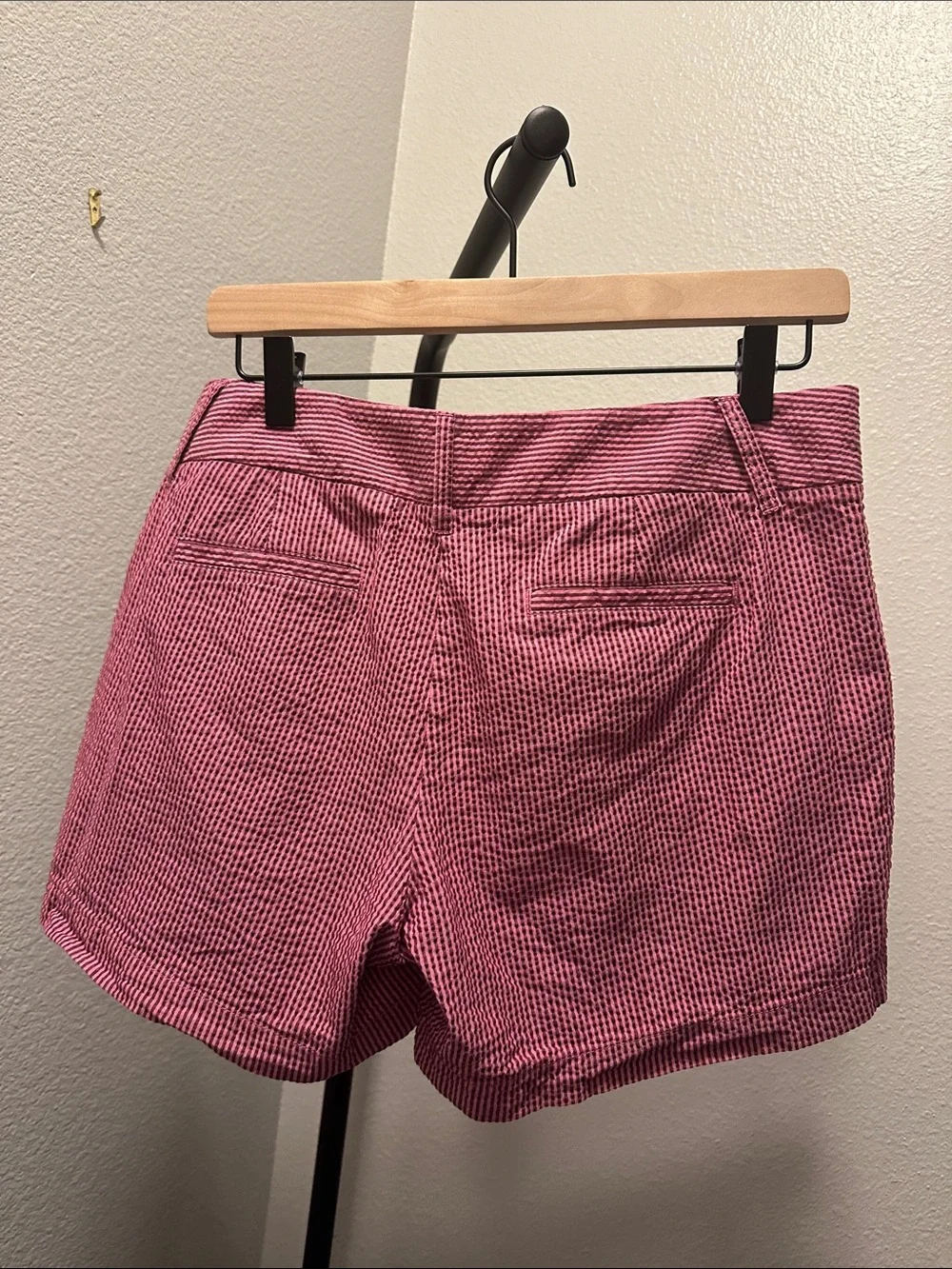 J.Crew Pink Striped Seersucker Shorts Size 8 Preppy